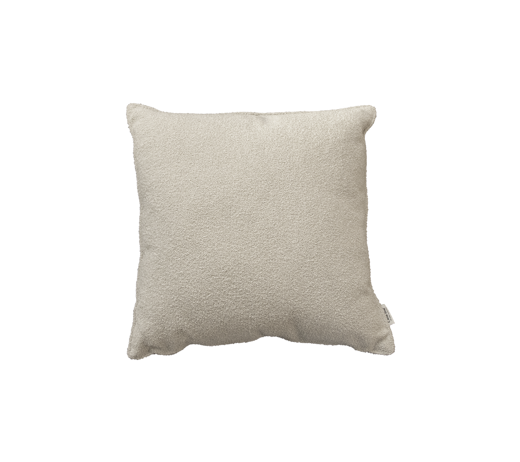 Zachte, gestructureerde vierkante kussen in een neutrale tint, perfect om comfort en stijl aan elke ruimte toe te voegen.