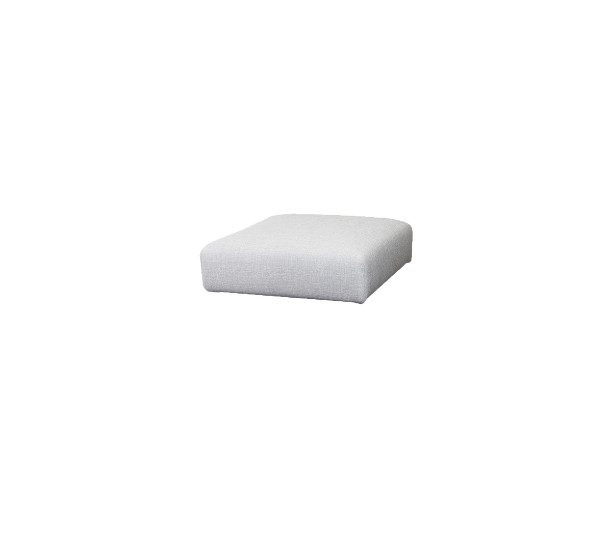 Vierkant, zacht kussen in een lichte stof, ontworpen voor comfort en veelzijdigheid in verschillende omgevingen.