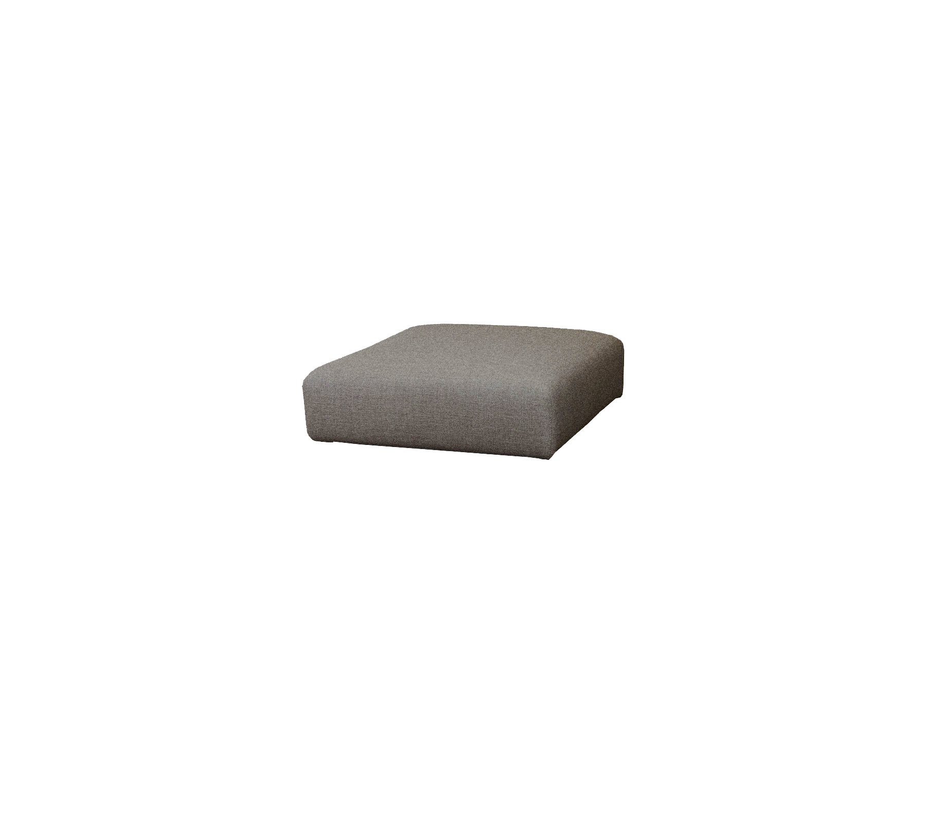 Grijze ottomaan met een modern, minimalistisch ontwerp, voorzien van een zachte stoffen oppervlakte en strakke lijnen, perfect voor veelzijdige zitplaatsen of decoratie.