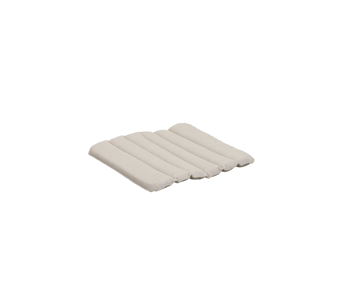 Zandkleurig kussen met een segmentontwerp.