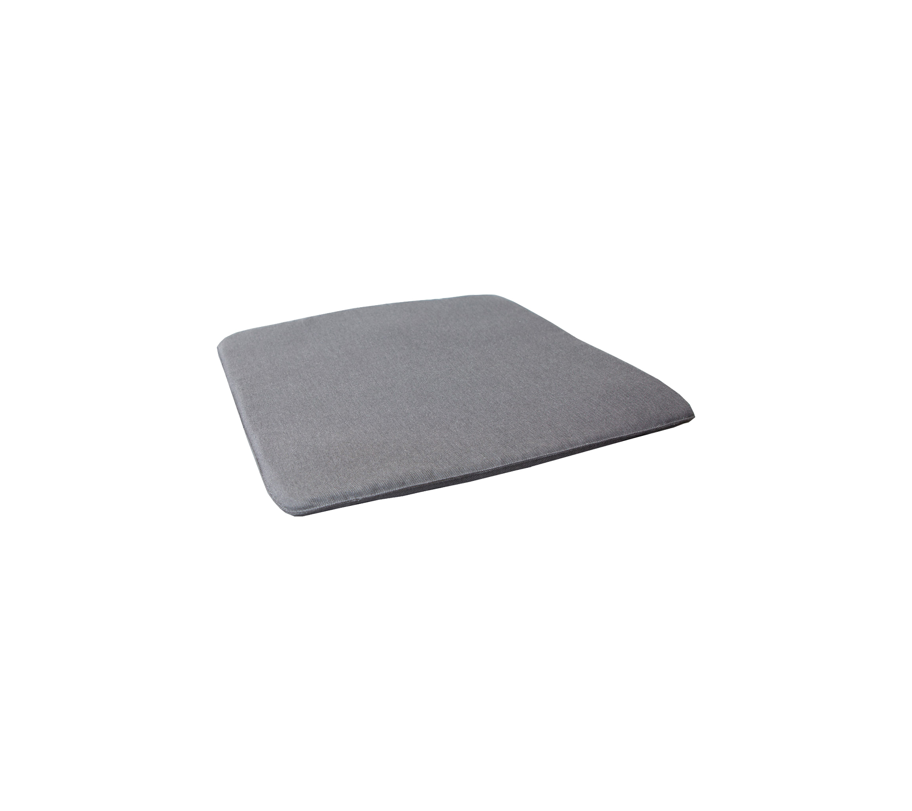 Grijze, vierkante kussen met afgeronde randen, ontworpen voor comfort en ondersteuning. Ideaal voor zitplaatsen of als decoratieve padding.