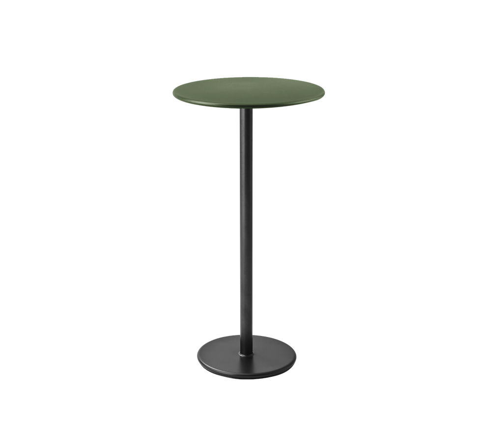 Moderne groene tafel met een strak design.