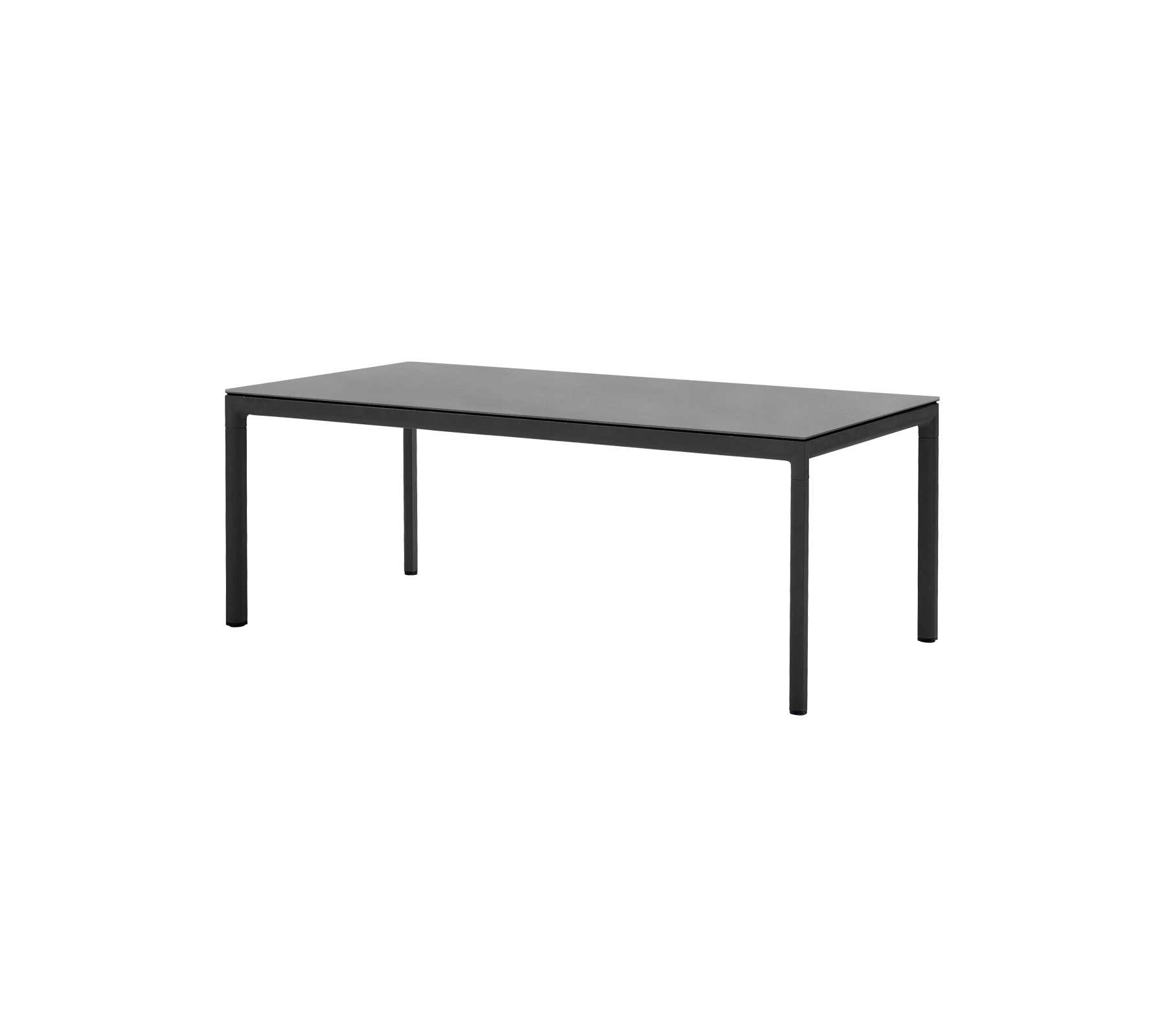 Eenvoudige rechthoekige tafel met een slank ontwerp en stevige poten, geschikt voor verschillende omgevingen en toepassingen.