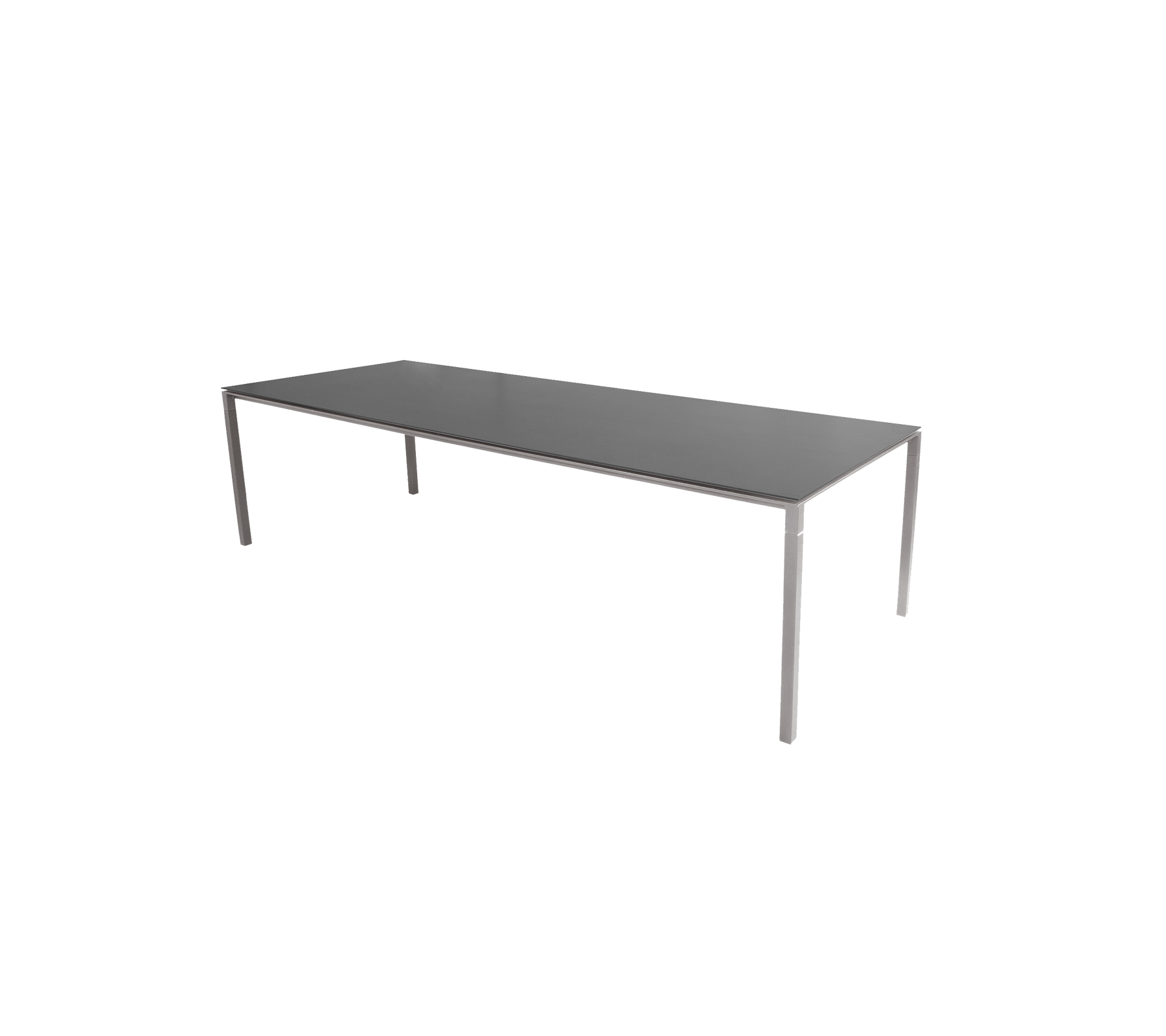 Een sleek, modern tafel met een vlak oppervlak en stevige poten, ontworpen voor veelzijdig gebruik in verschillende settings.