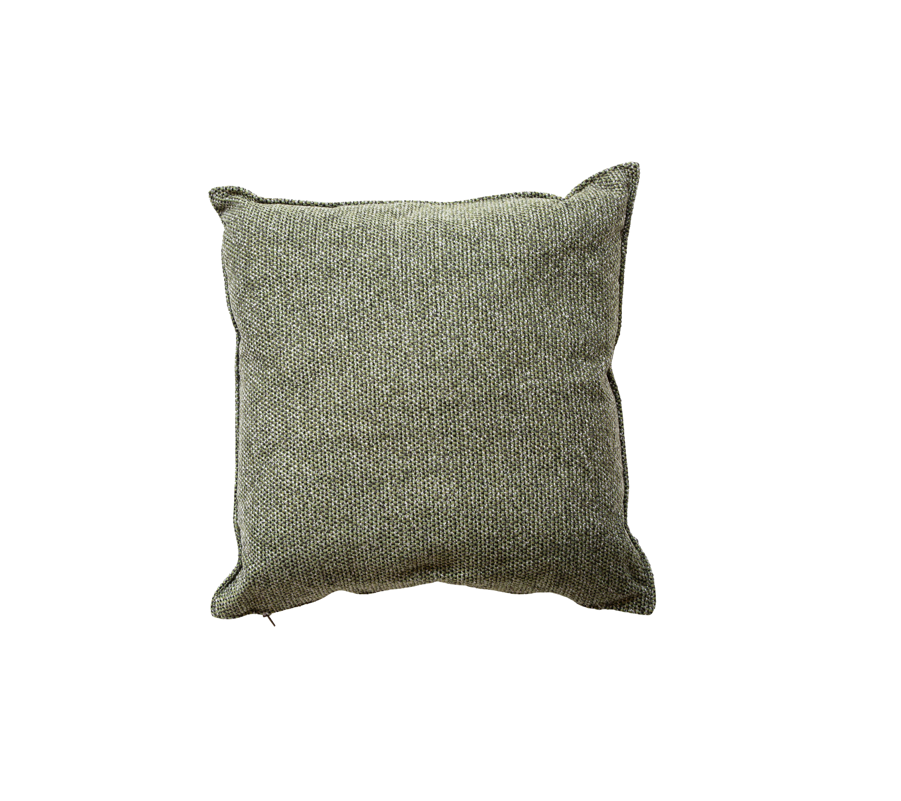 Vierkante kussen van een gestructureerde, gedempte groene stof die een gezellige toets aan elke setting toevoegt. Perfect voor comfort en stijl.