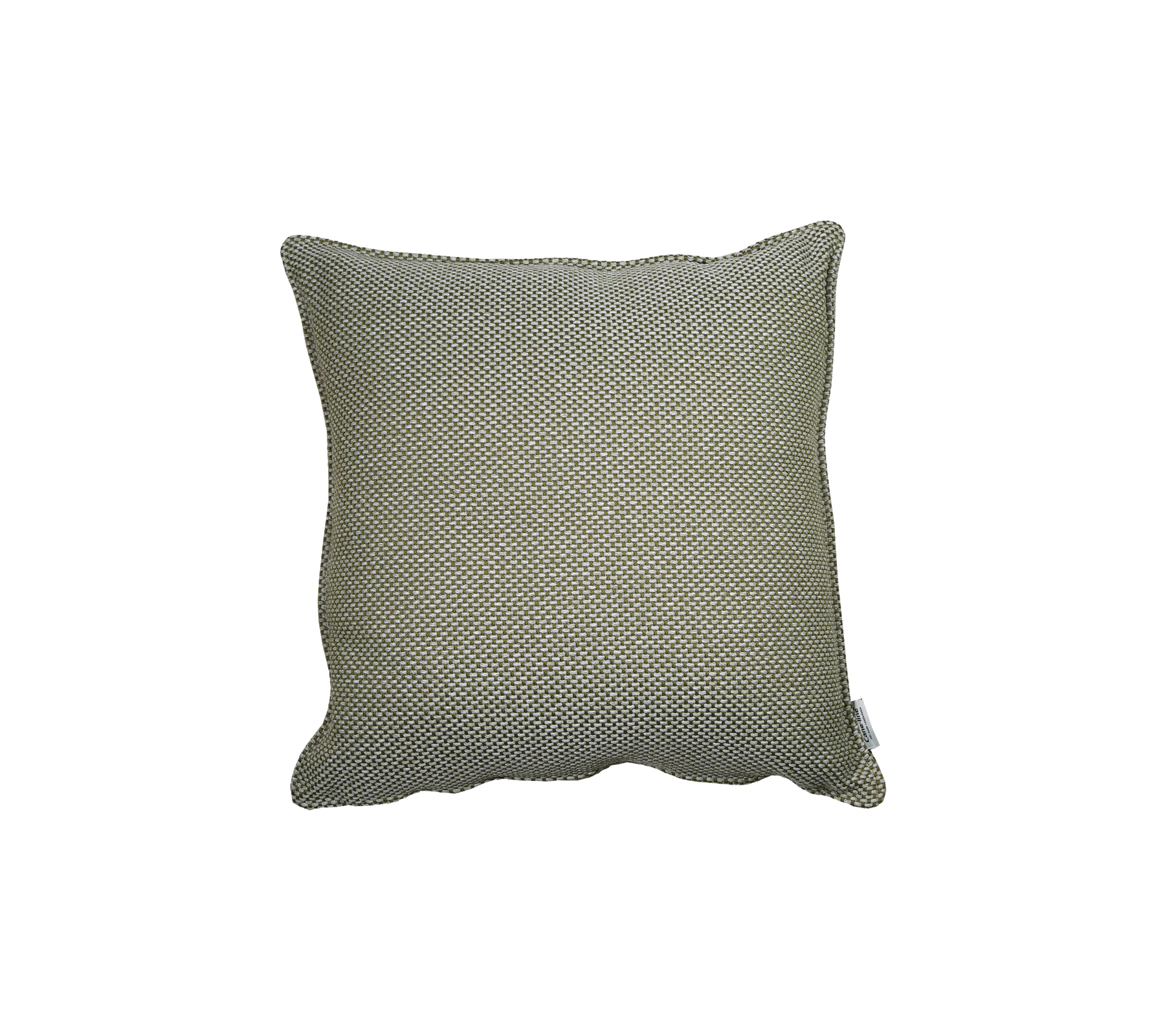 Vierkante decoratieve kussen in een subtiele groene kleur met een textuurpatroon, perfect om comfort en stijl aan elke ruimte toe te voegen.