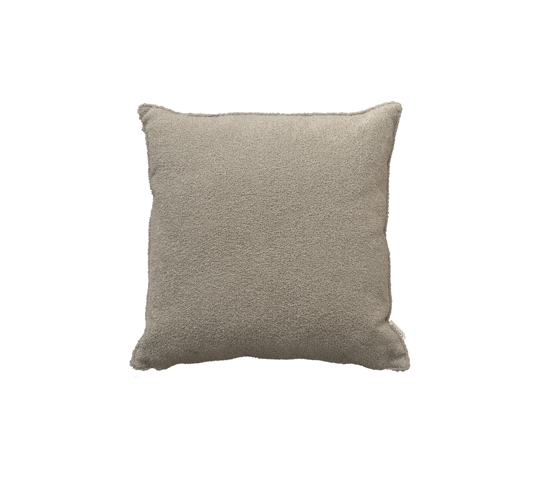 Gestructureerde vierkante kussen in een neutrale beige tint, ontworpen voor comfort en stijl in elke omgeving.