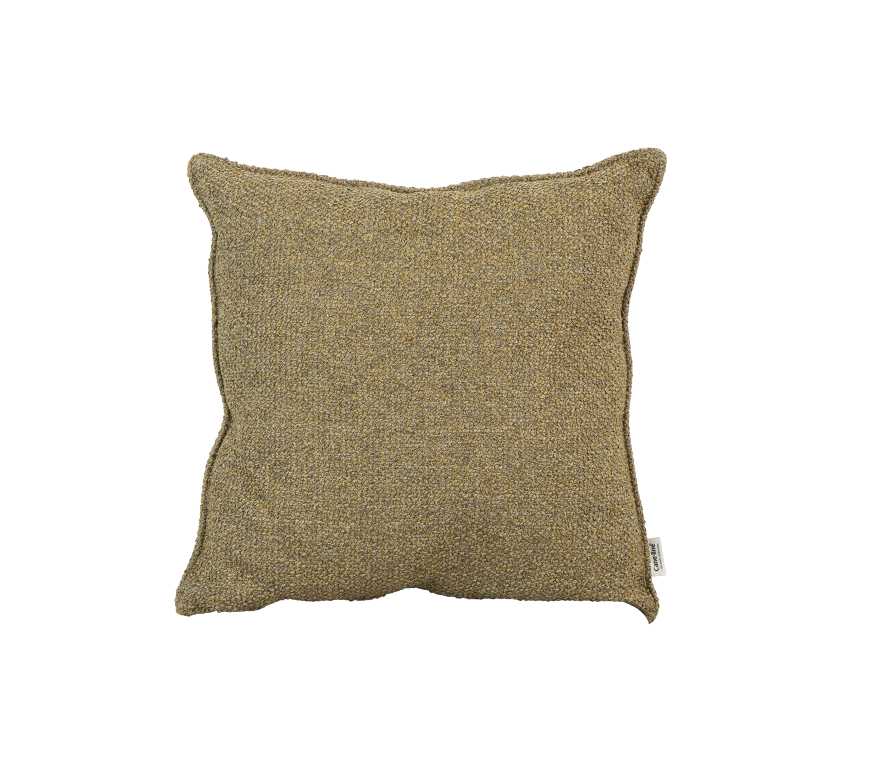 Vierkante decoratieve kussen in een textuur met beige stof, die een gezellige touch aan elke ruimte toevoegt. Geschikt voor verschillende woonesthetieken.