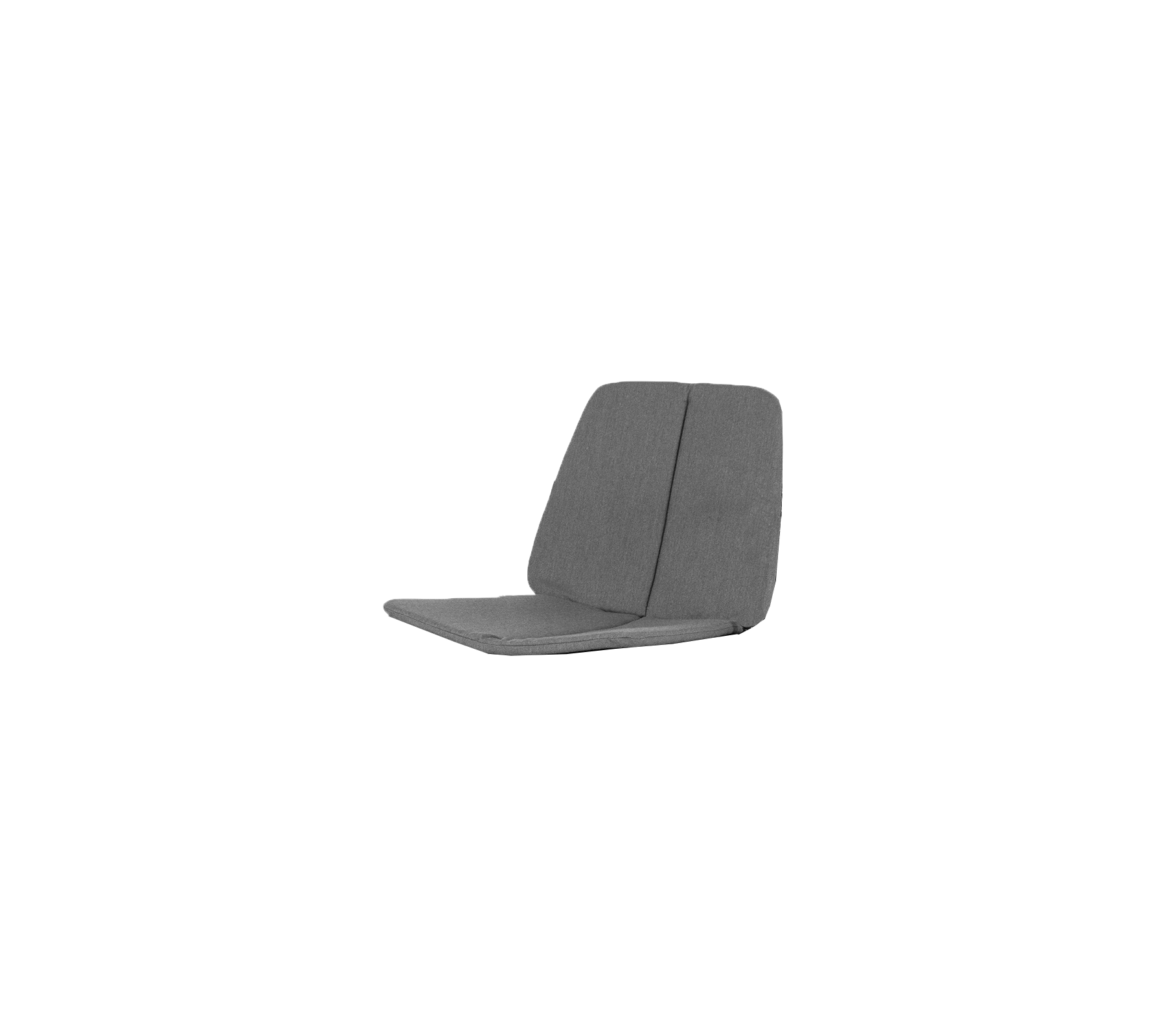 Grijze, moderne loungestoel met een minimalistisch ontwerp met een comfortabele rugleuning en zitkussen.