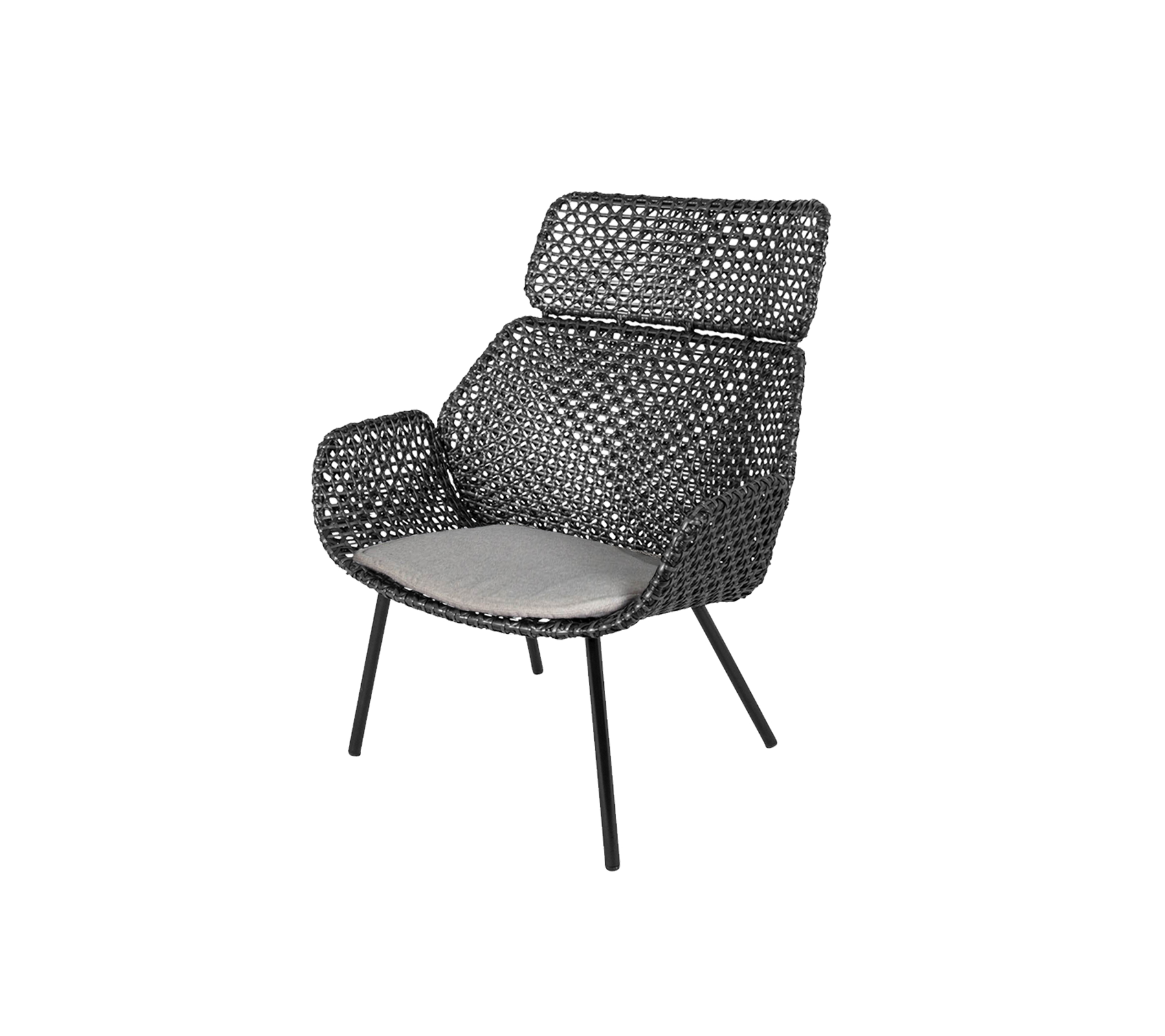 Stijlvolle fauteuil met een geweven ontwerp, met een luxe zitkussen en een moderne silhouet. Perfect om elke ruimte te verfraaien.