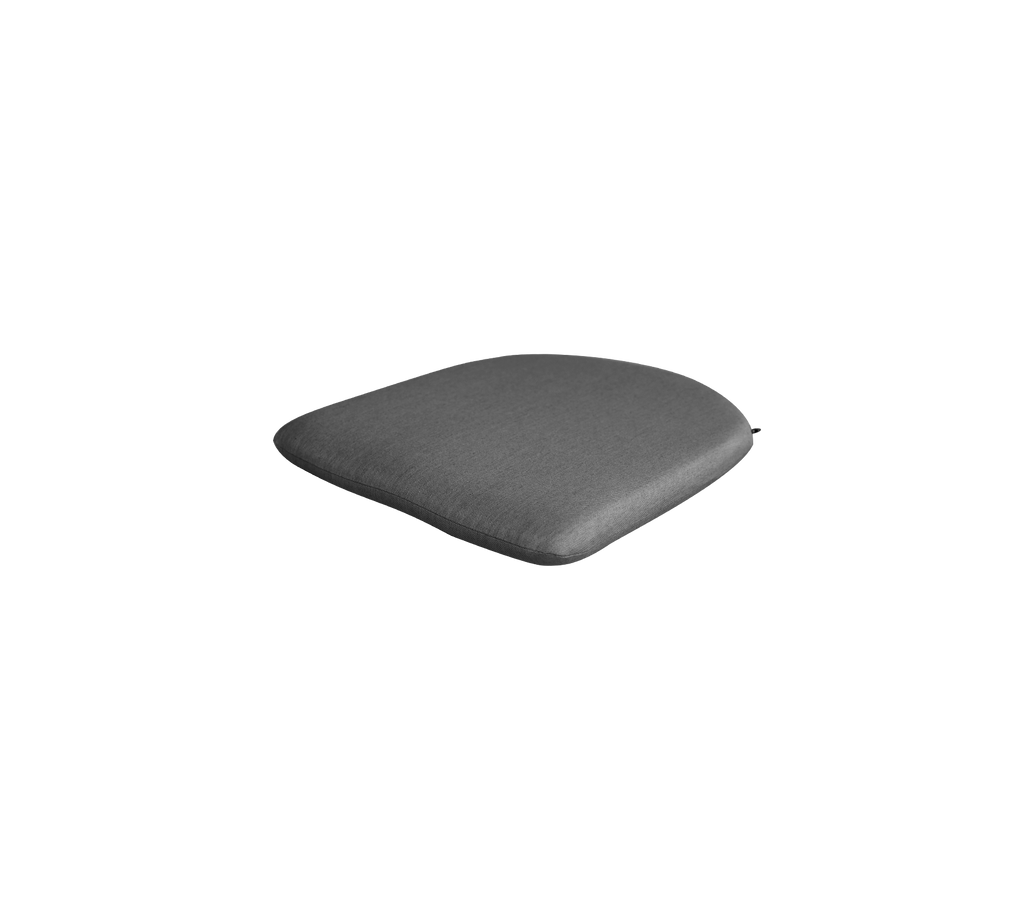 Grijze kussen met een strak, minimalistisch ontwerp.