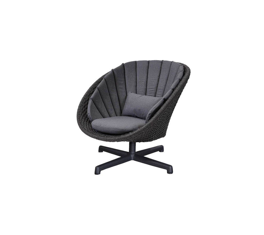 Peacock loungestoel met draaibare aluminium basis