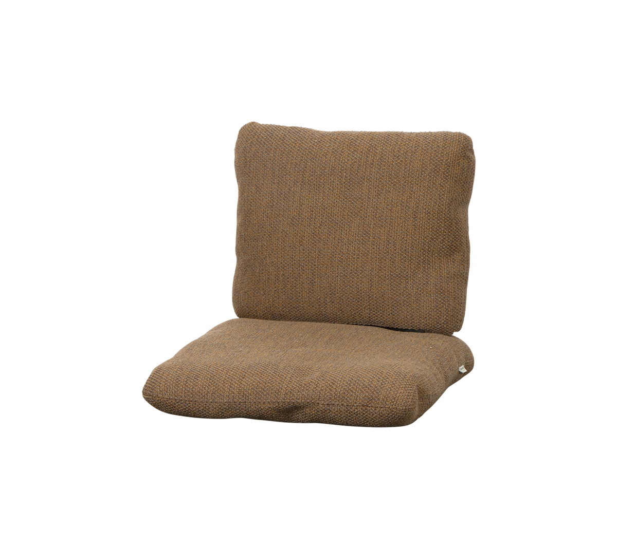 Kussen set in een warme bruine kleur met een gestructureerde stof, met een ondersteunende rugleuning en een comfortabele zitting.