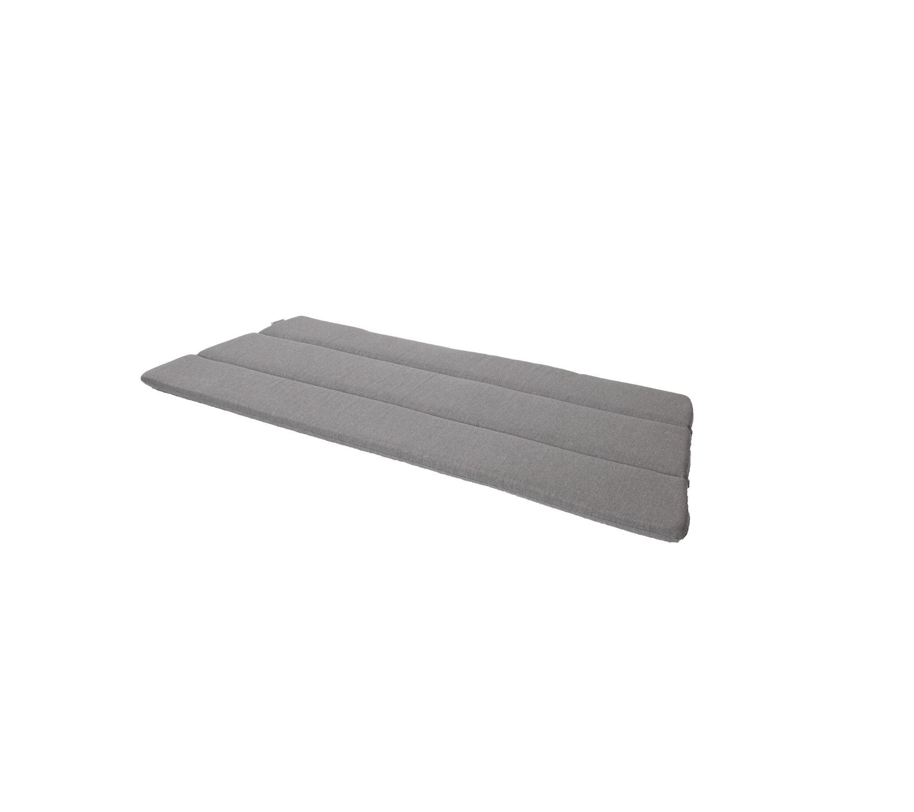 Grijze gevoerde mat met een slank, minimalistisch ontwerp met drie horizontale secties. Ideaal voor comfort en ondersteuning.