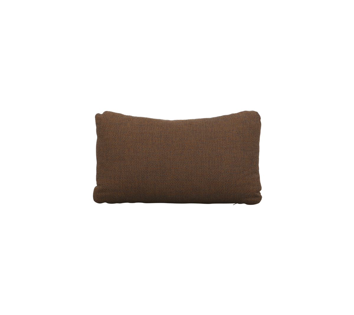 Bruin rechthoekig kussen met ronde hoeken, met een textuurstofontwerp. Ideaal om comfort en stijl aan elke ruimte toe te voegen.