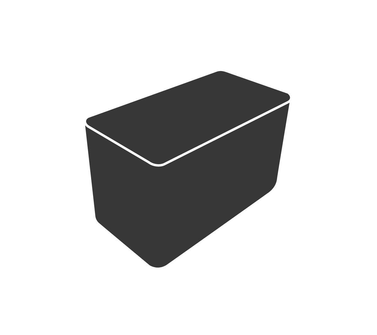 Grijze opslagscontainer met een rechthoekige vorm en een passend deksel, geschikt voor het organiseren van verschillende artikelen of materialen.