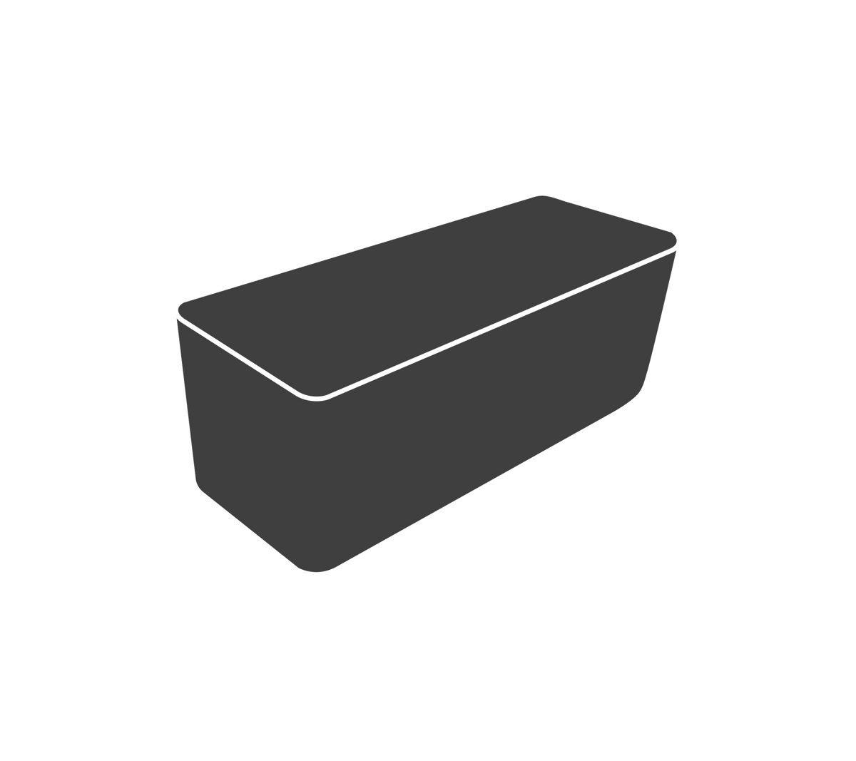 Rechthoekige opbergcontainer met een glad oppervlak en een plat deksel, ideaal voor het organiseren van items.