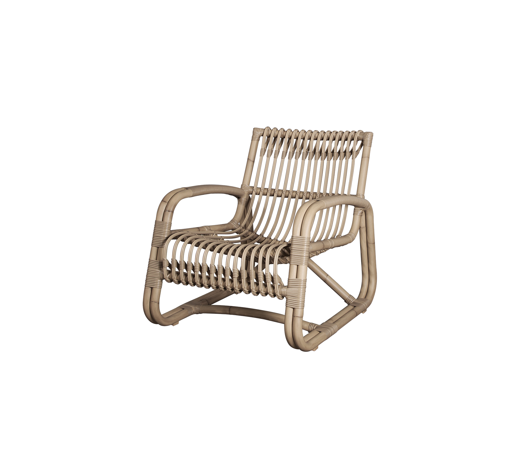 Stijlvolle fauteuil met een modern geweven ontwerp, dat comfort combineert met een hedendaagse esthetiek.