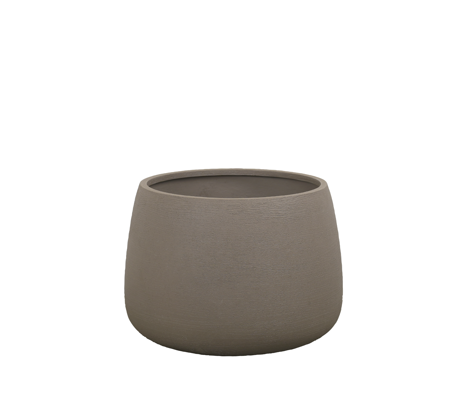 Moderne taupe plantenbakken met een eenvoudig design.