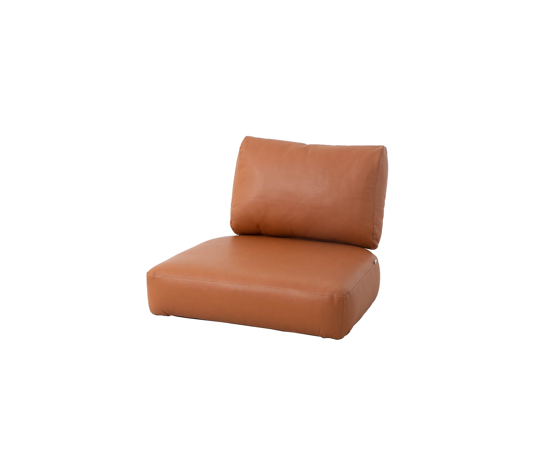 Bruine leren kussen met een pluche rugleuning, ontworpen voor comfort en stijl. Ideaal voor hedendaagse zitarrangementen.