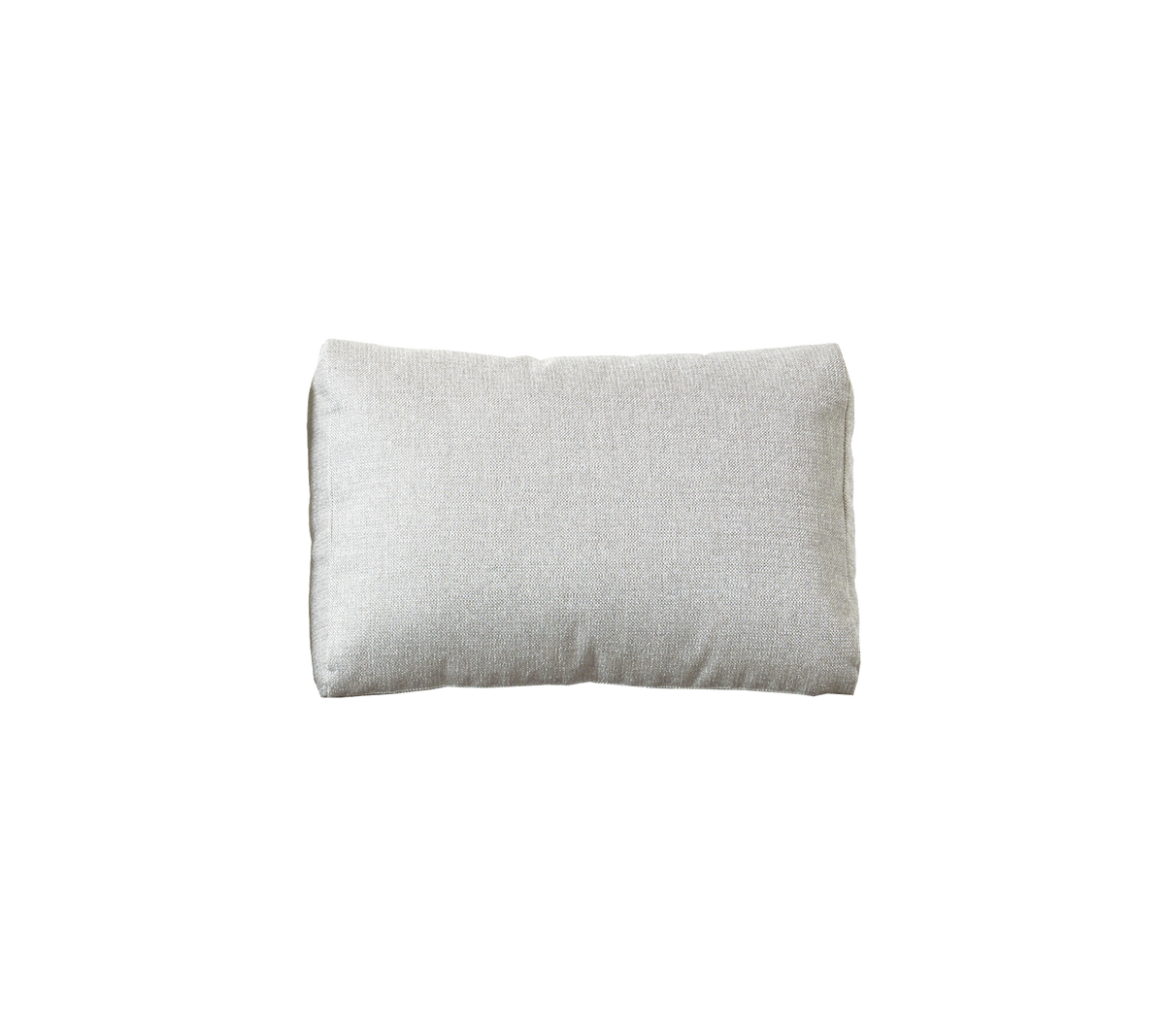 Zachte rechthoekige kussen in een lichte, neutrale stof, ontworpen voor comfort en esthetische aantrekkingskracht. Ideaal voor thuisdecoratie of ontspanning.