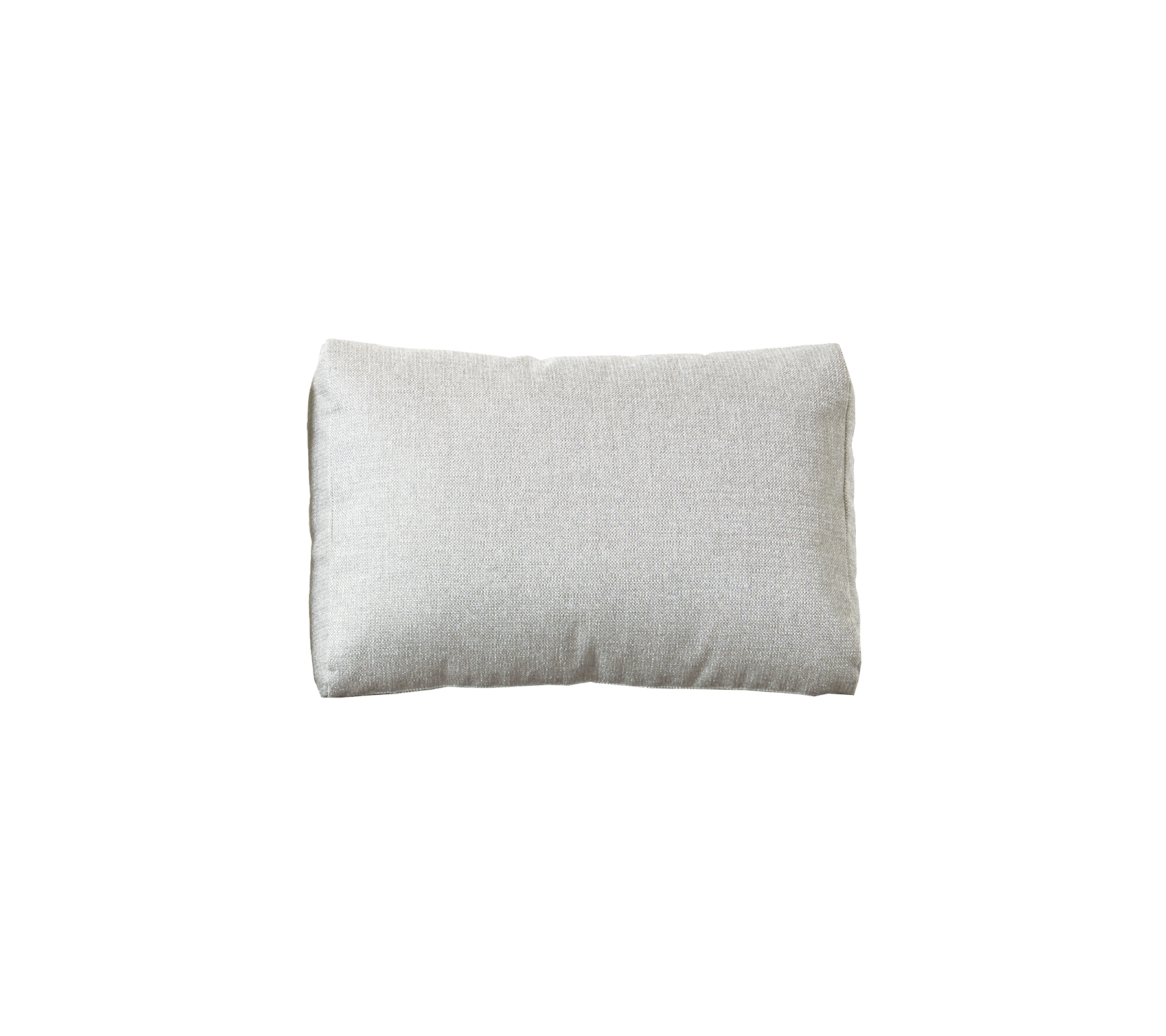 Zachte rechthoekige kussen in een lichte, neutrale stof, ontworpen voor comfort en esthetische aantrekkingskracht. Ideaal voor thuisdecoratie of ontspanning.