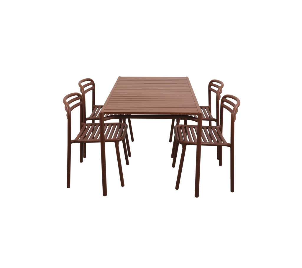 Bliss Rechthoekige Eettafel incl. 4 Bliss Stoelen