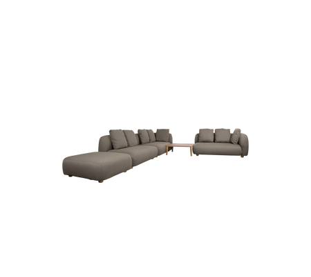 Capture hoekbank m/ tafel, poef & chaise longue