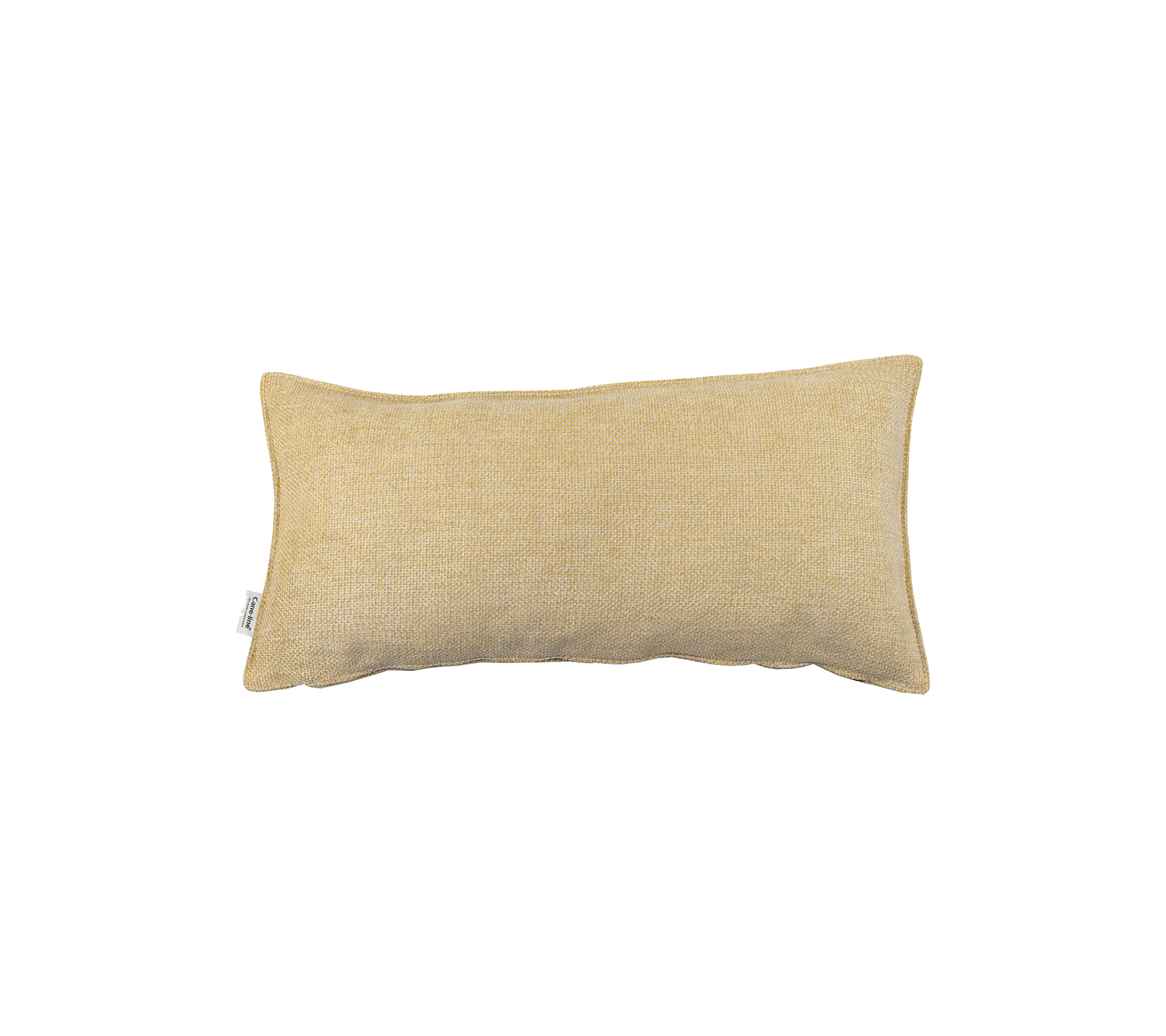Rechthoekig decoratief kussen in een zachte beige stof, dat een gezellige accent geeft voor verschillende inrichtingsstijlen.