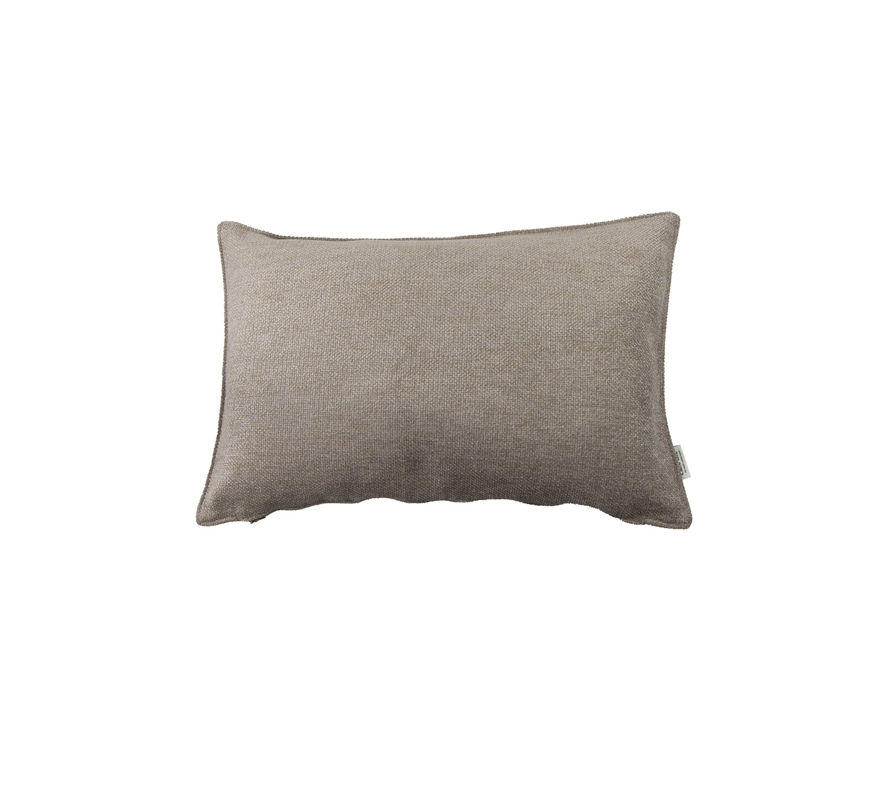 Rechthoekig kussen van zacht beige stof, met een gestructureerd oppervlak voor extra comfort en stijl.