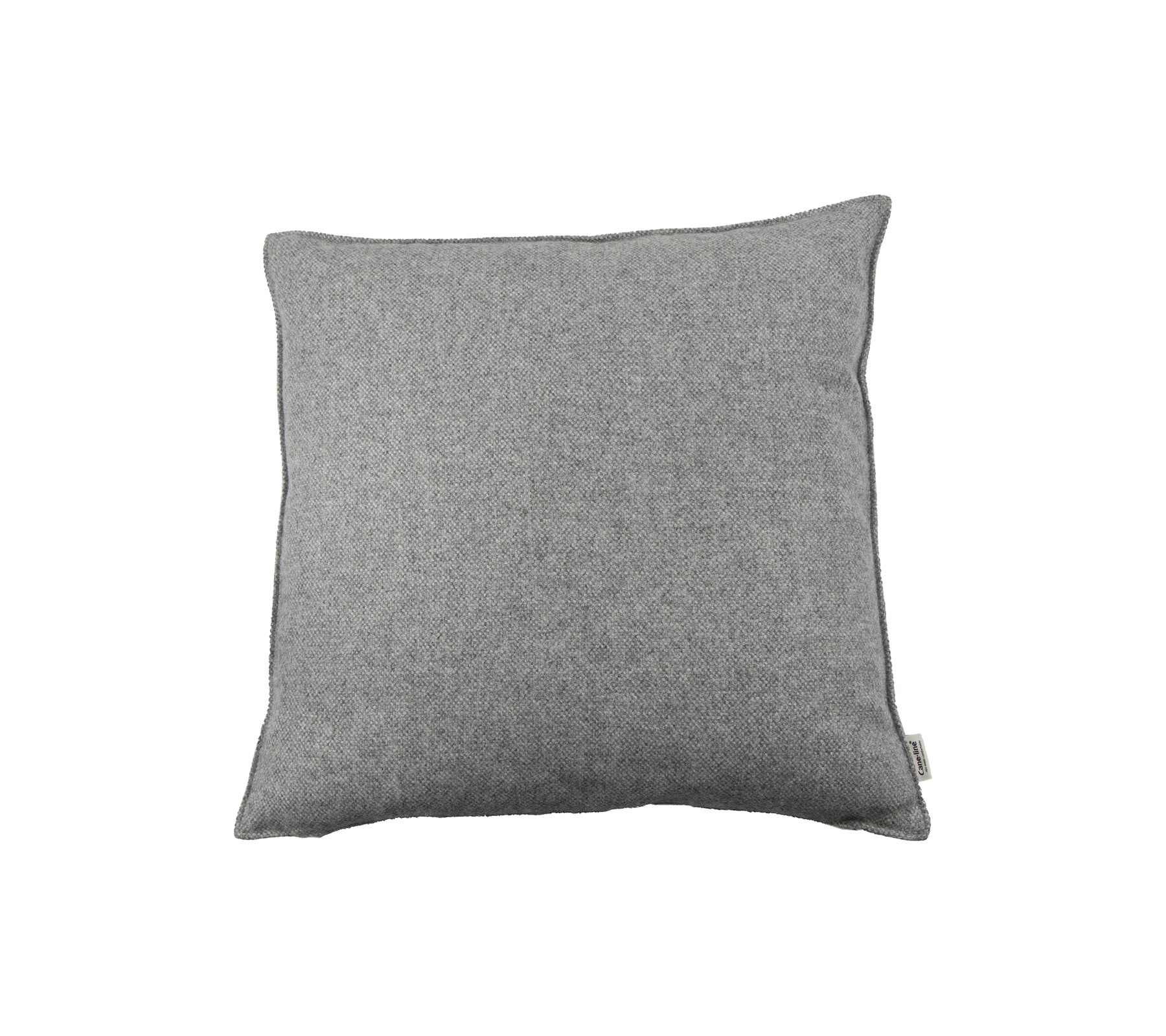Grijze vierkante kussen met een textiel met textuur, perfect om comfort en stijl aan elke ruimte toe te voegen.